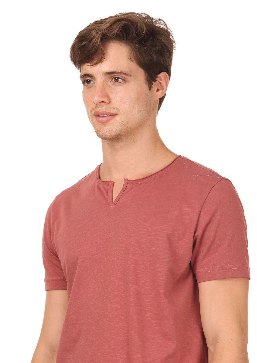 Bakır Düz %100 Pamuk T-Shirt - 2