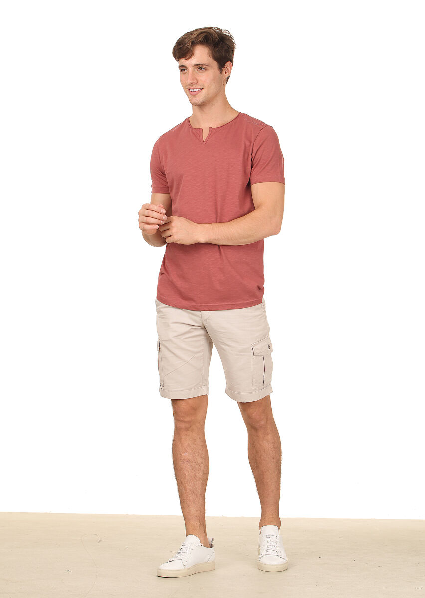 Bakır Düz %100 Pamuk T-Shirt - 3