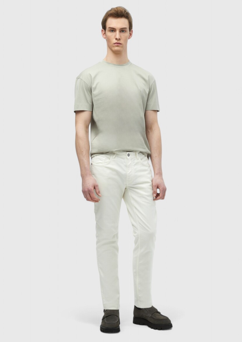 Beige 100% Cotton T-Shirt - RAMSEY