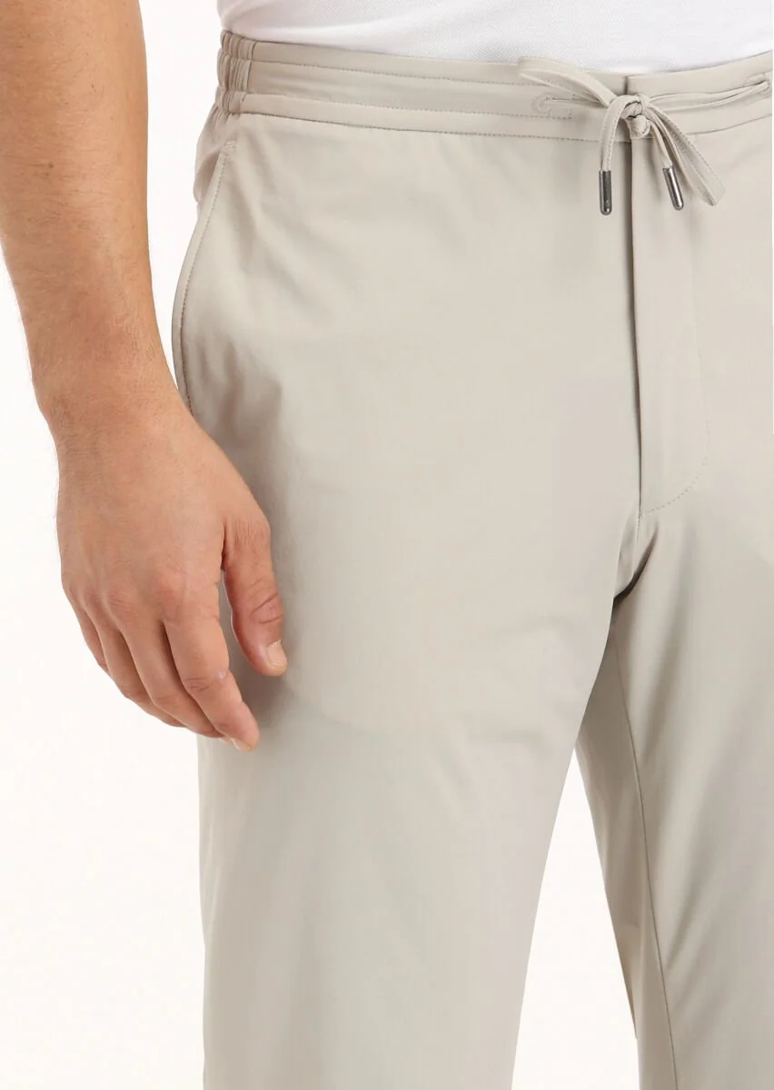 Beige Knitting Jogging Fit Casual Trousers - 3