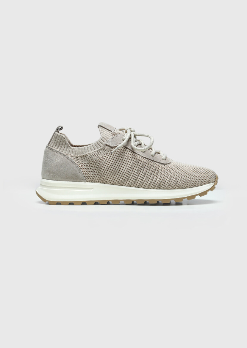 Beige Knitting Sneaker - 1