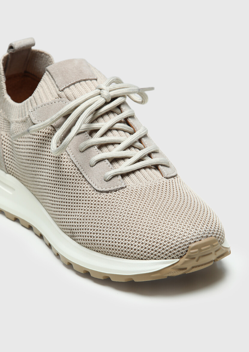 Beige Knitting Sneaker - 2