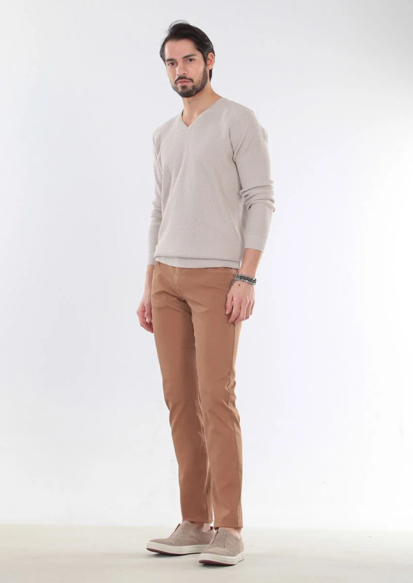 Beige Knitwear Sweatshirt - 1