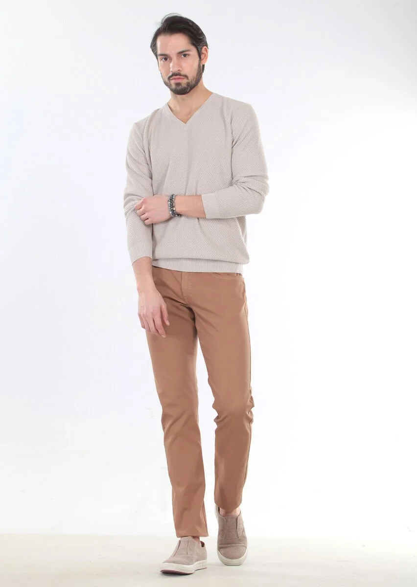 Beige Knitwear Sweatshirt - 3