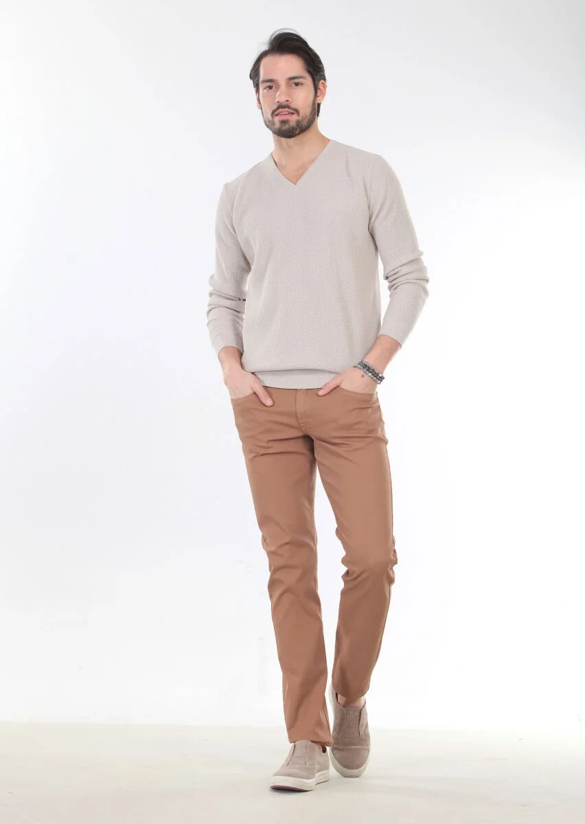 Beige Knitwear Sweatshirt - 4