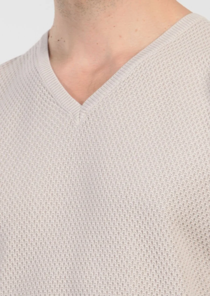 Beige Knitwear Sweatshirt - 5