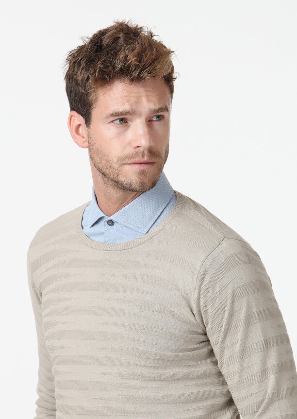Beige Knitwear Sweatshirt - 2