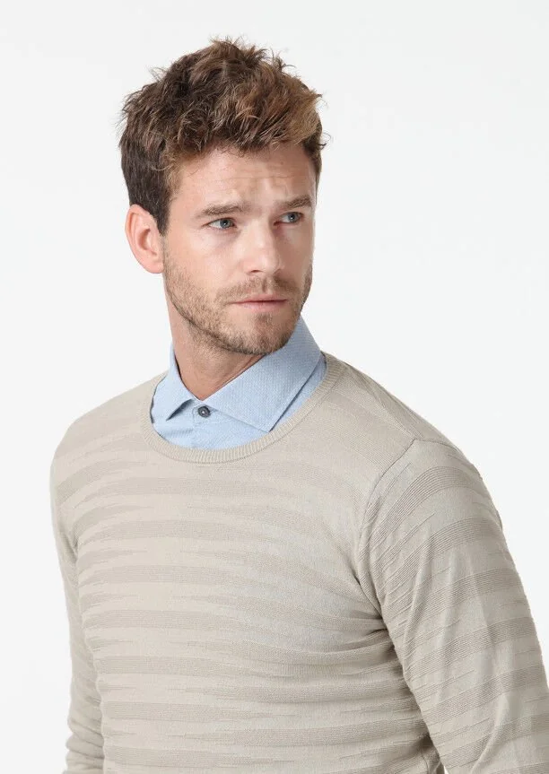 Beige Knitwear Sweatshirt - 2