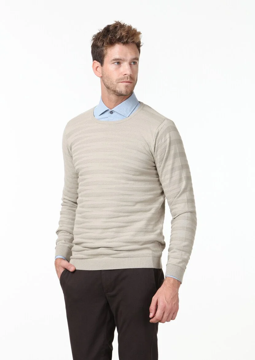 Beige Knitwear Sweatshirt - 3