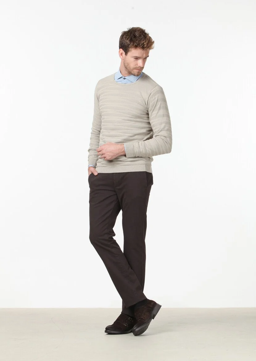 Beige Knitwear Sweatshirt - 4