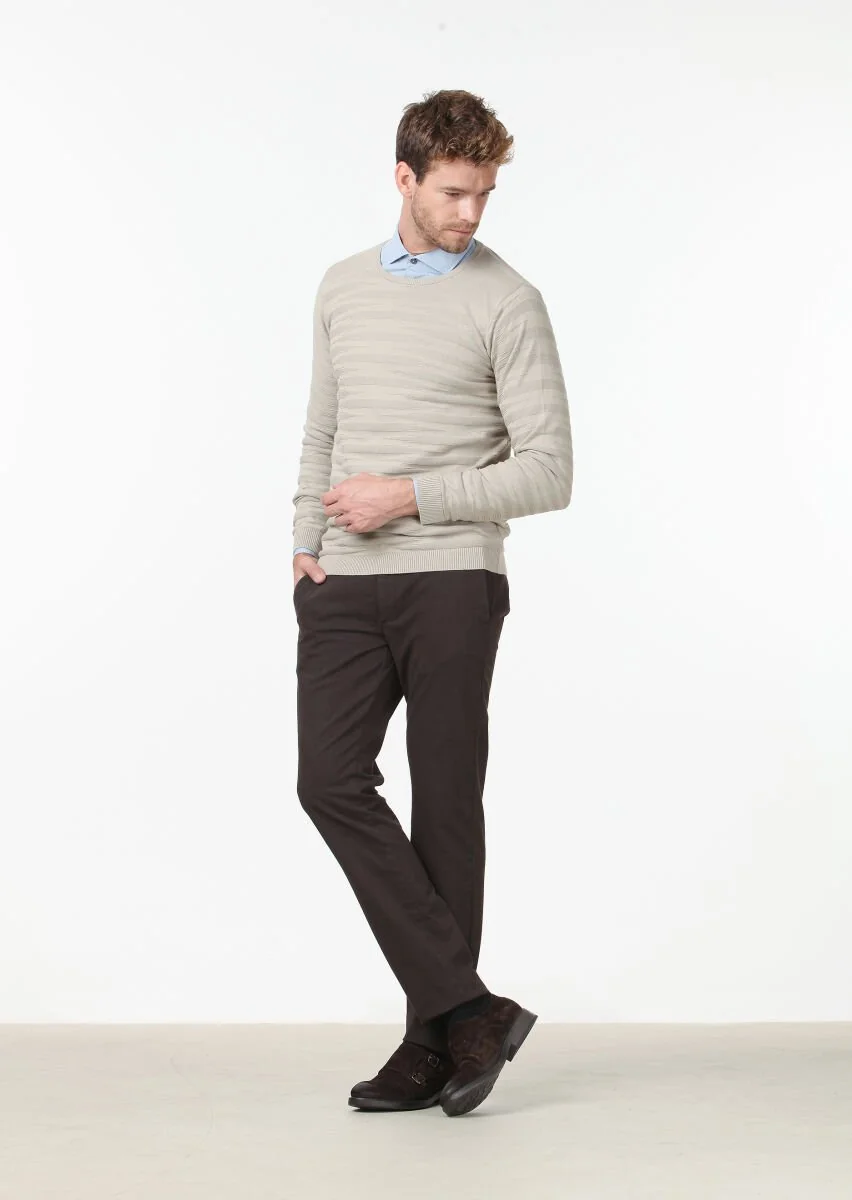 Beige Knitwear Sweatshirt - 4