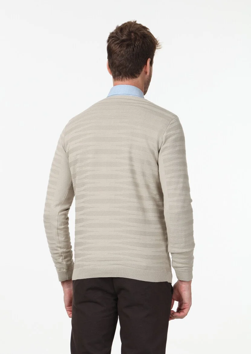 Beige Knitwear Sweatshirt - 5
