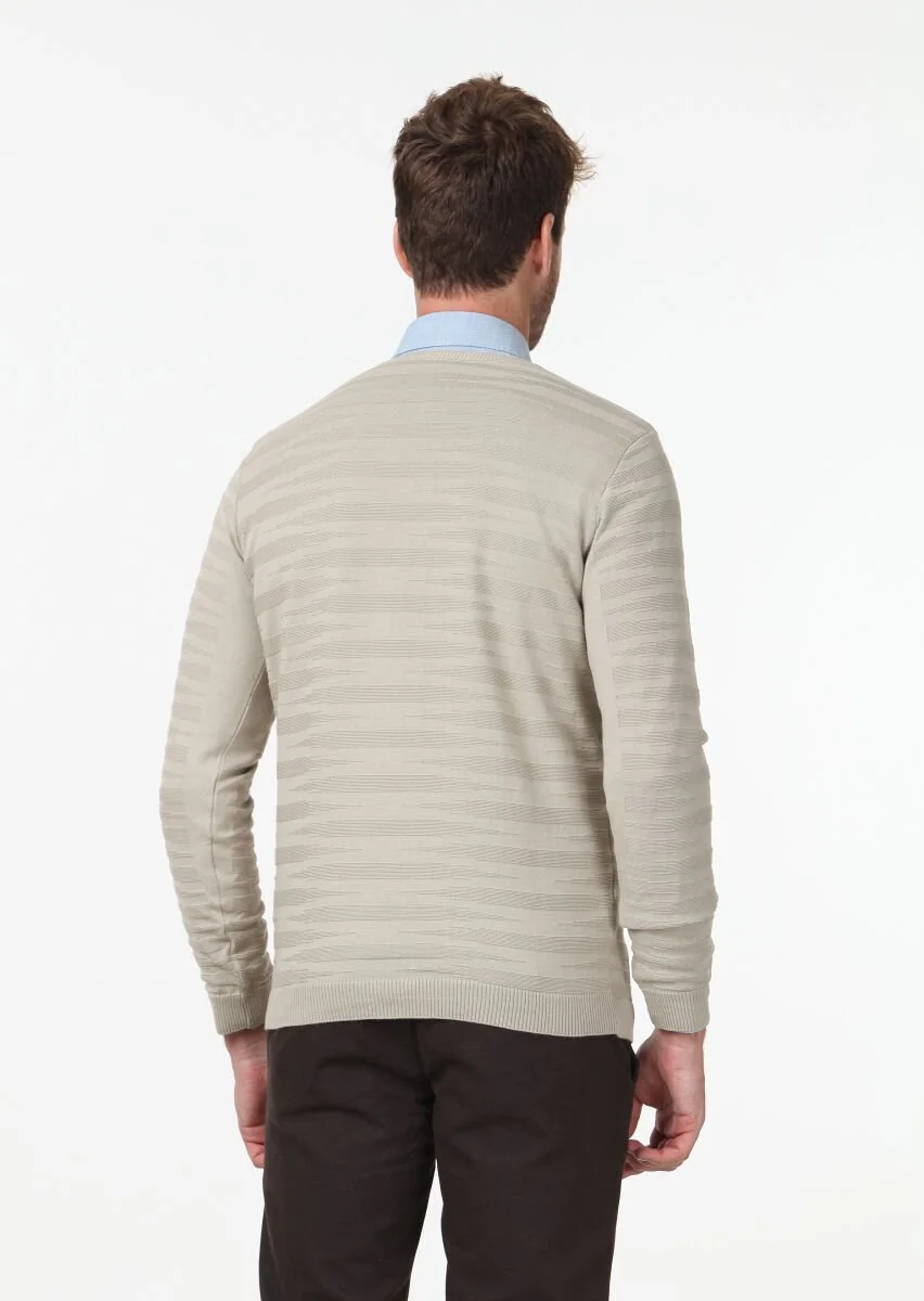 Beige Knitwear Sweatshirt - 5