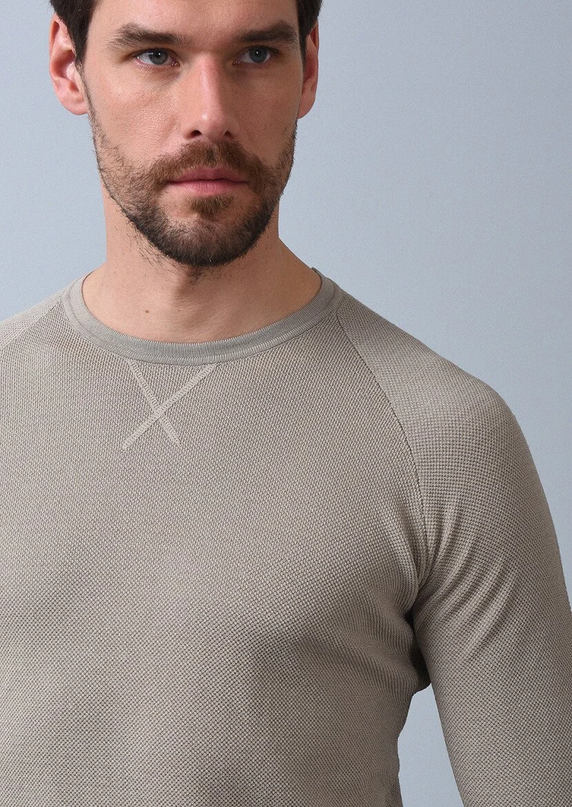 Beige Knitwear Sweatshirt 