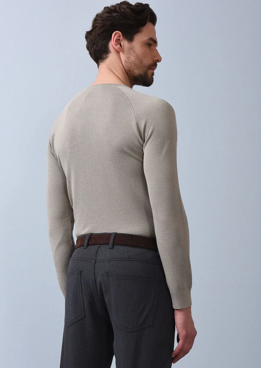 Beige Knitwear Sweatshirt - 5