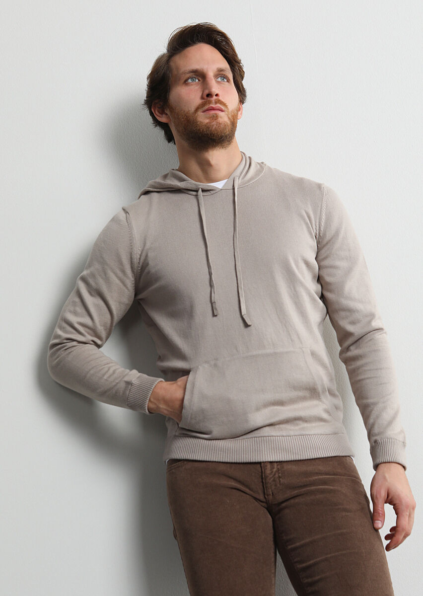 Beige Knitwear Sweatshirt - 1