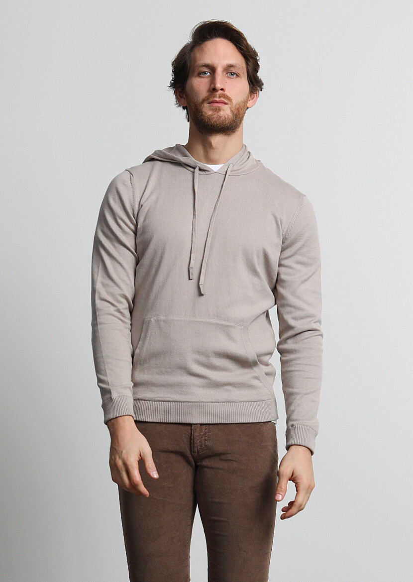 Beige Knitwear Sweatshirt - 2