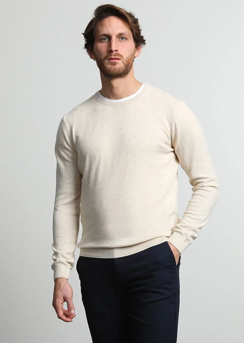 Beige Knitwear Sweatshirt - 1