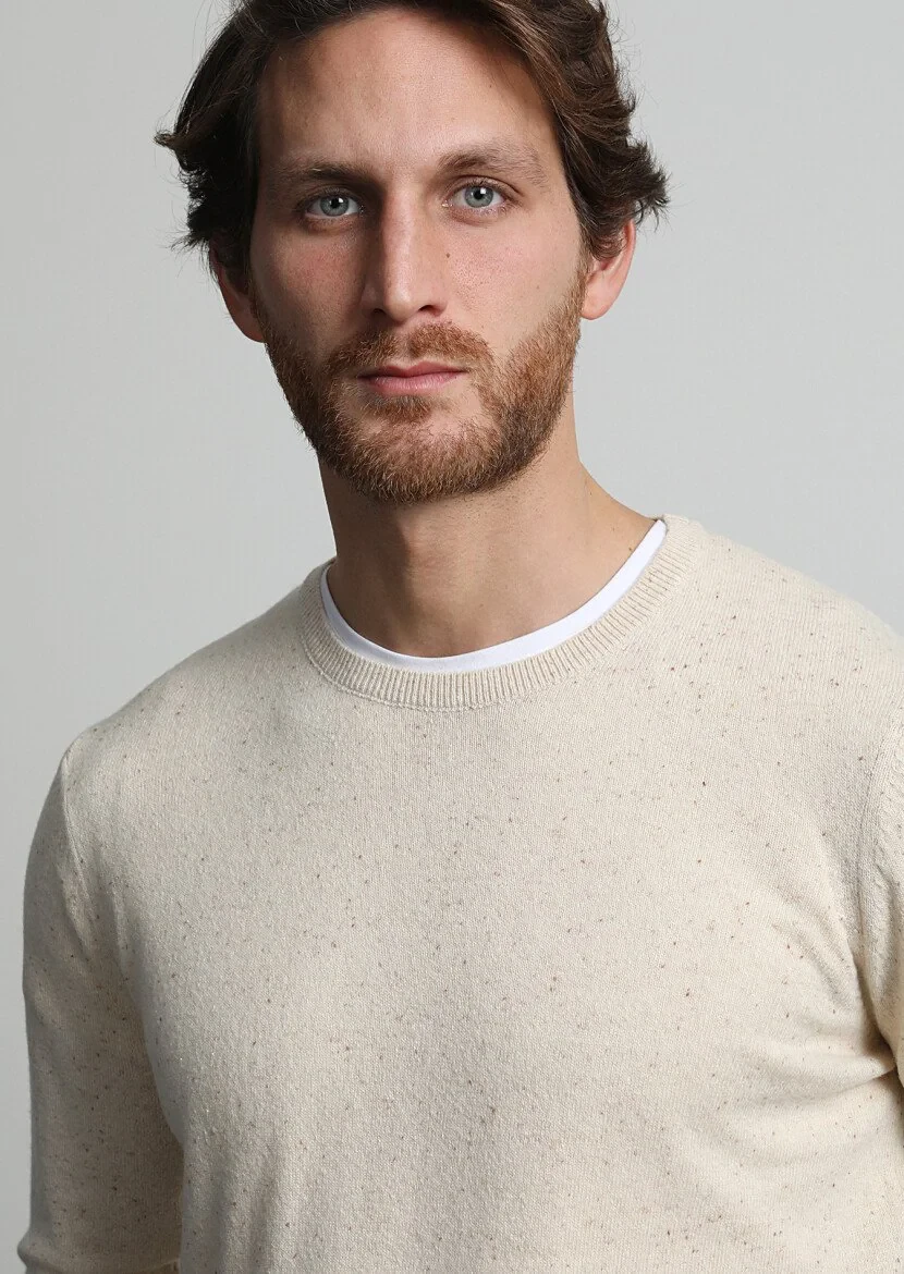 Beige Knitwear Sweatshirt - 2