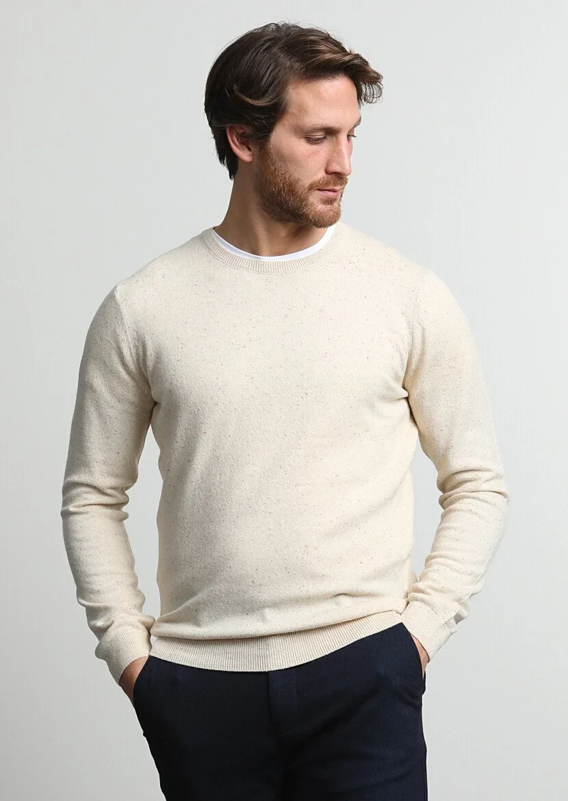 Beige Knitwear Sweatshirt - 3
