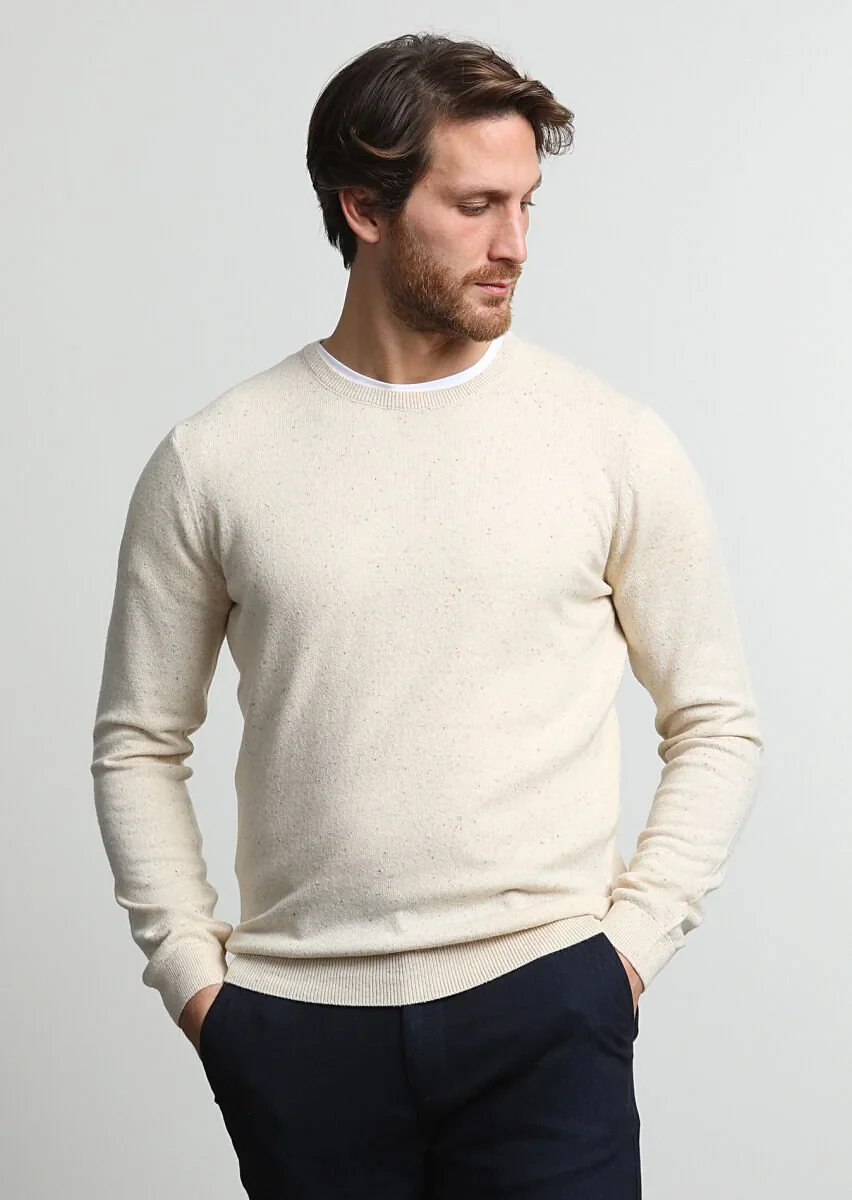 Beige Knitwear Sweatshirt - 3