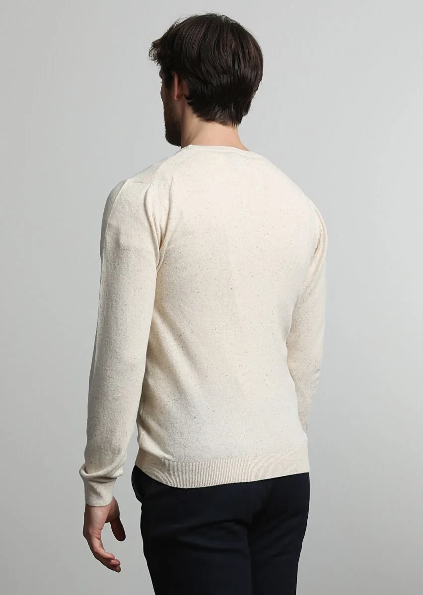 Beige Knitwear Sweatshirt - 4