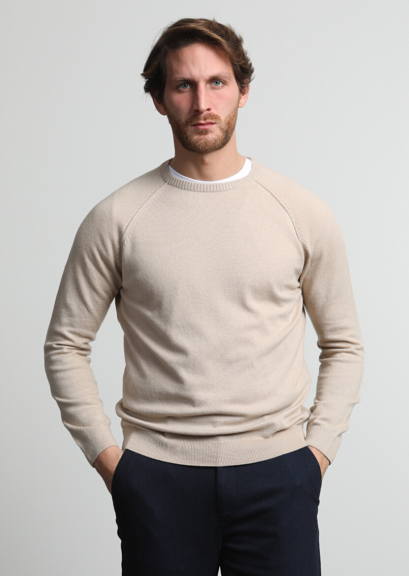 Beige Knitwear Sweatshirt - 1