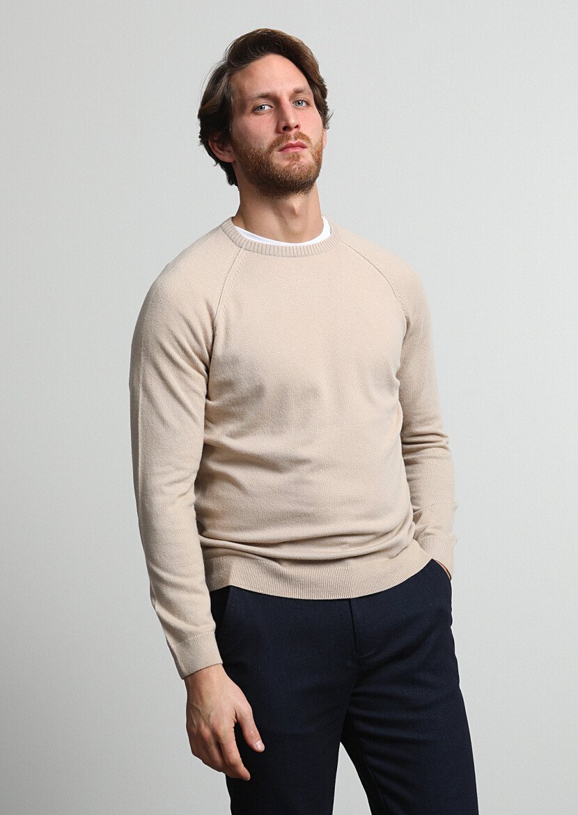 Beige Knitwear Sweatshirt - 2