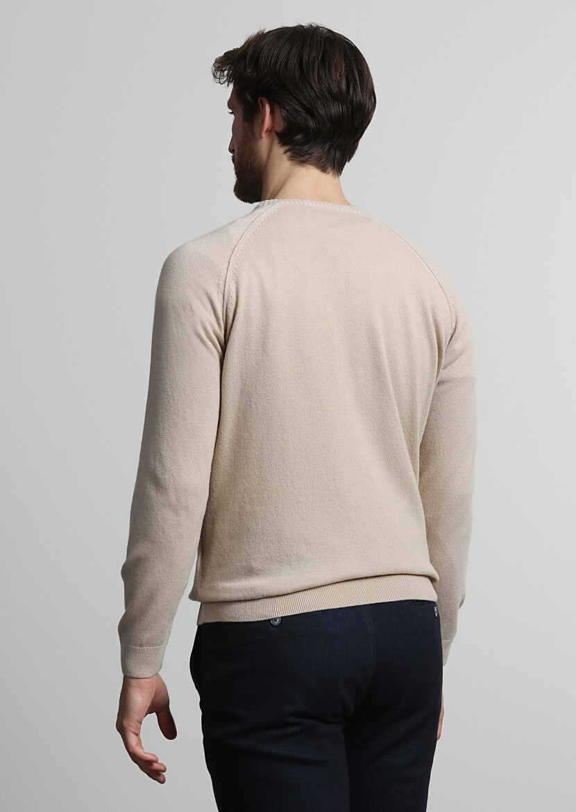 Beige Knitwear Sweatshirt - 4