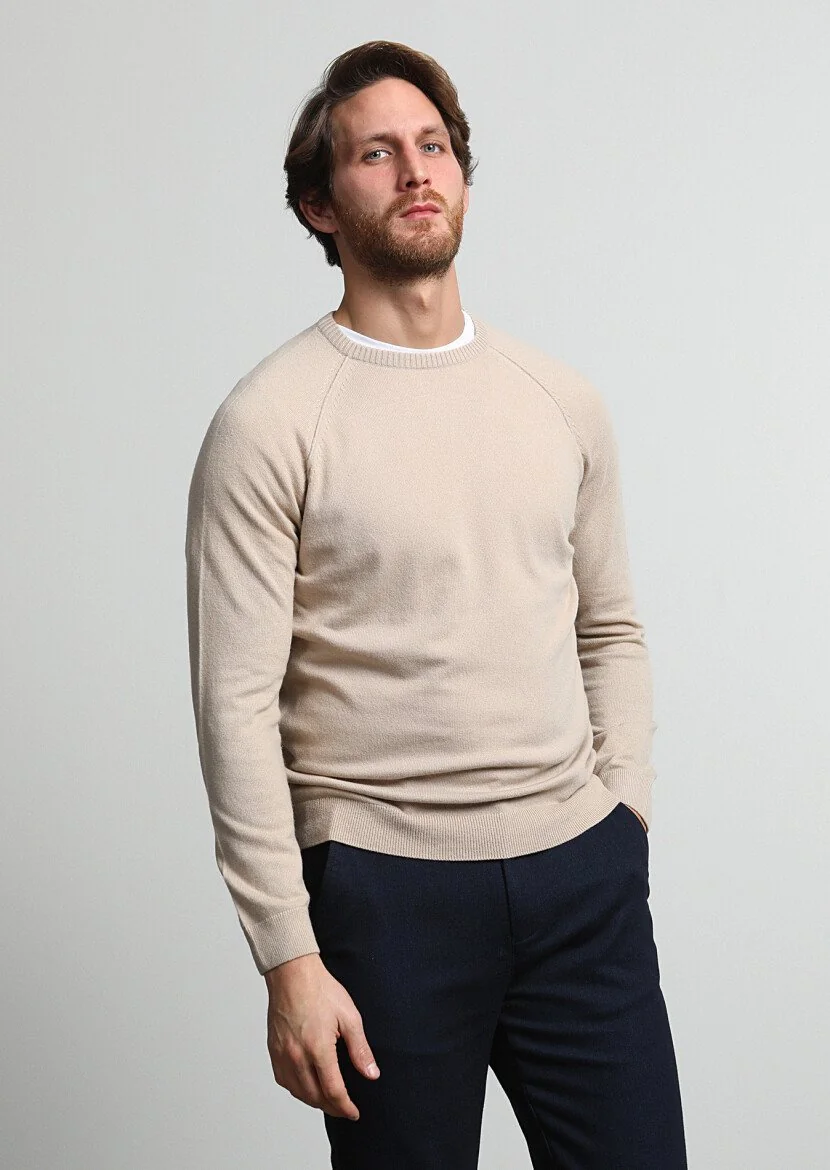 Beige Knitwear Sweatshirt 