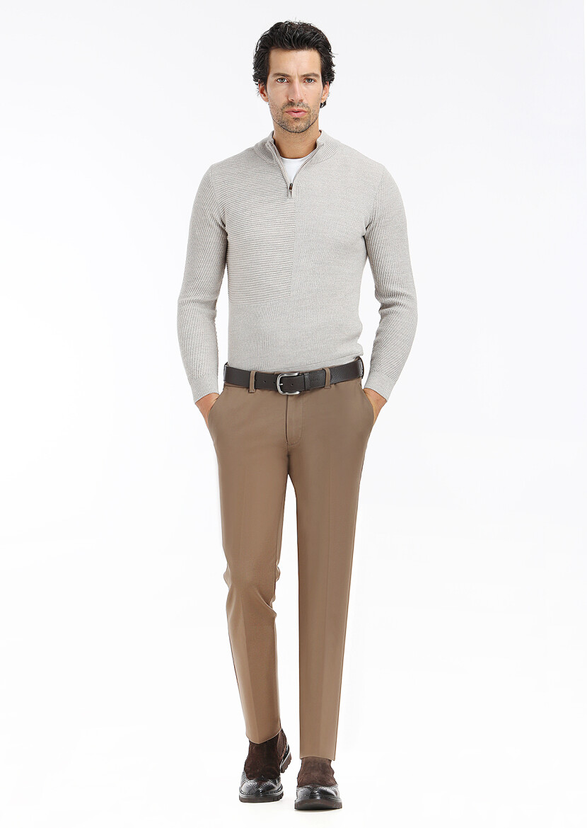 Beige Knitwear Sweatshirt - 2