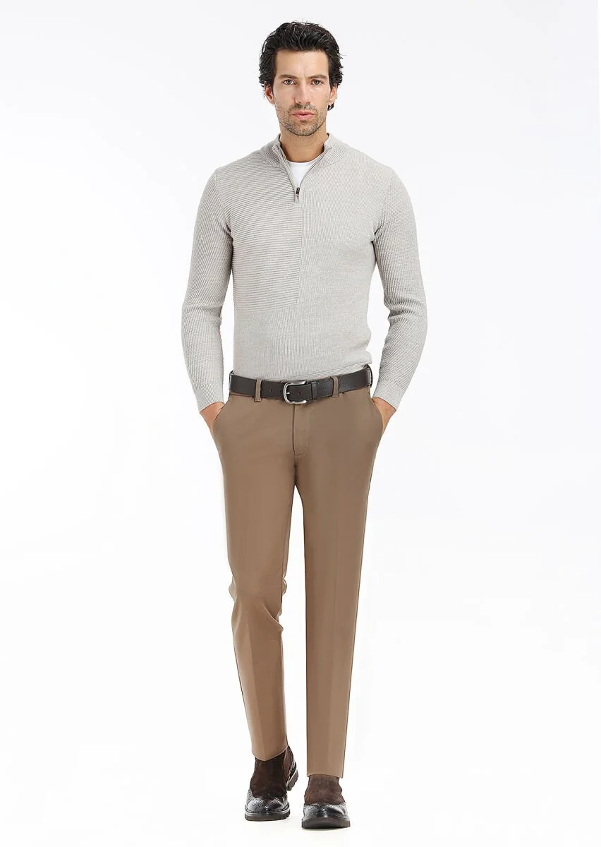 Beige Knitwear Sweatshirt - 2