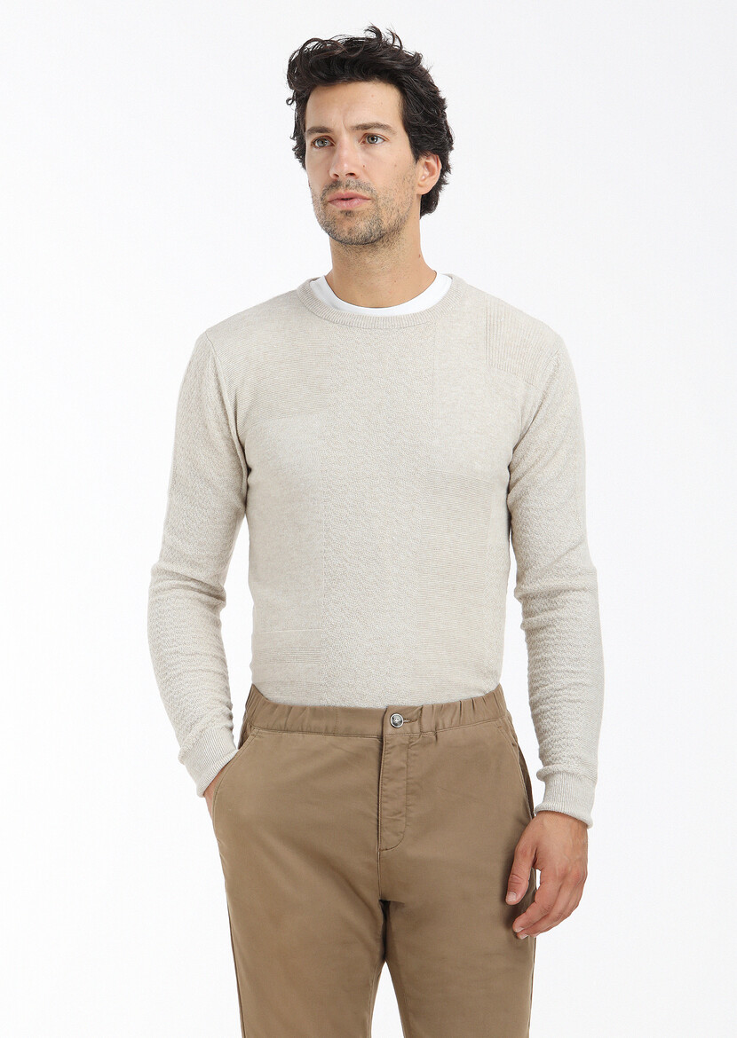 Beige Knitwear Sweatshirt 