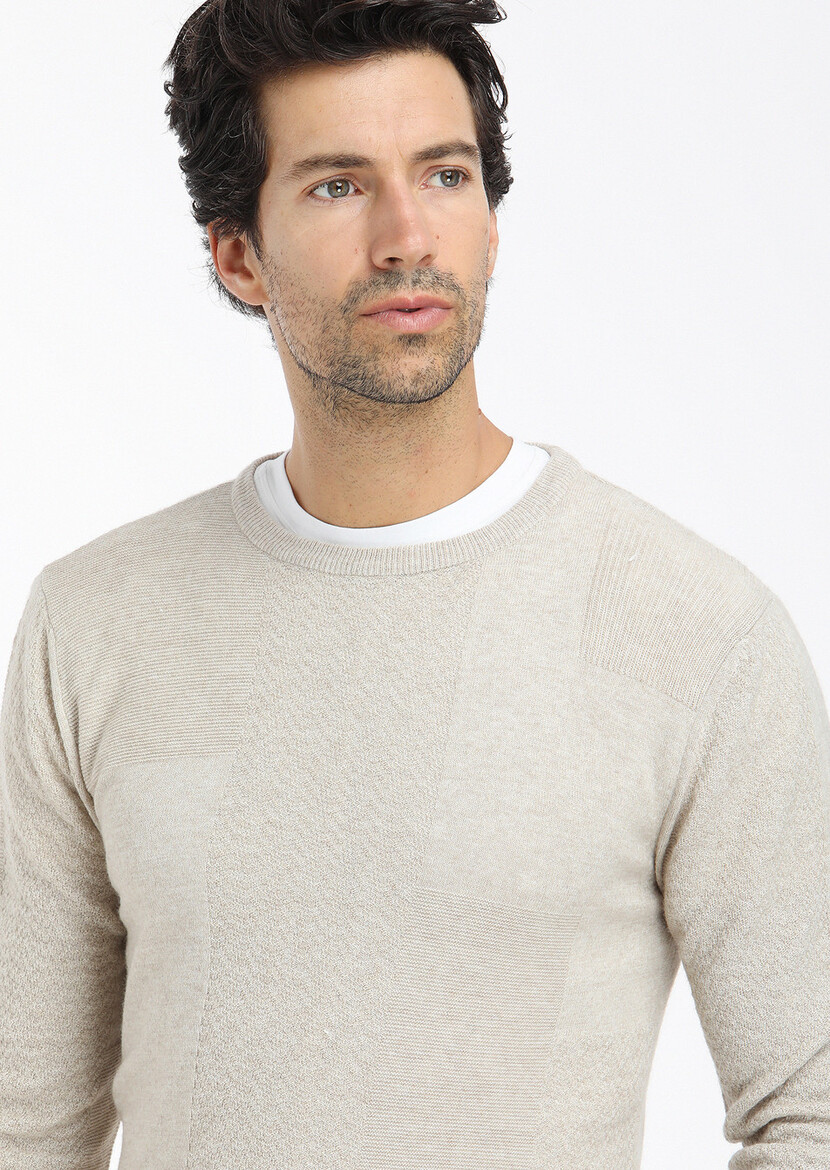 Beige Knitwear Sweatshirt - 3