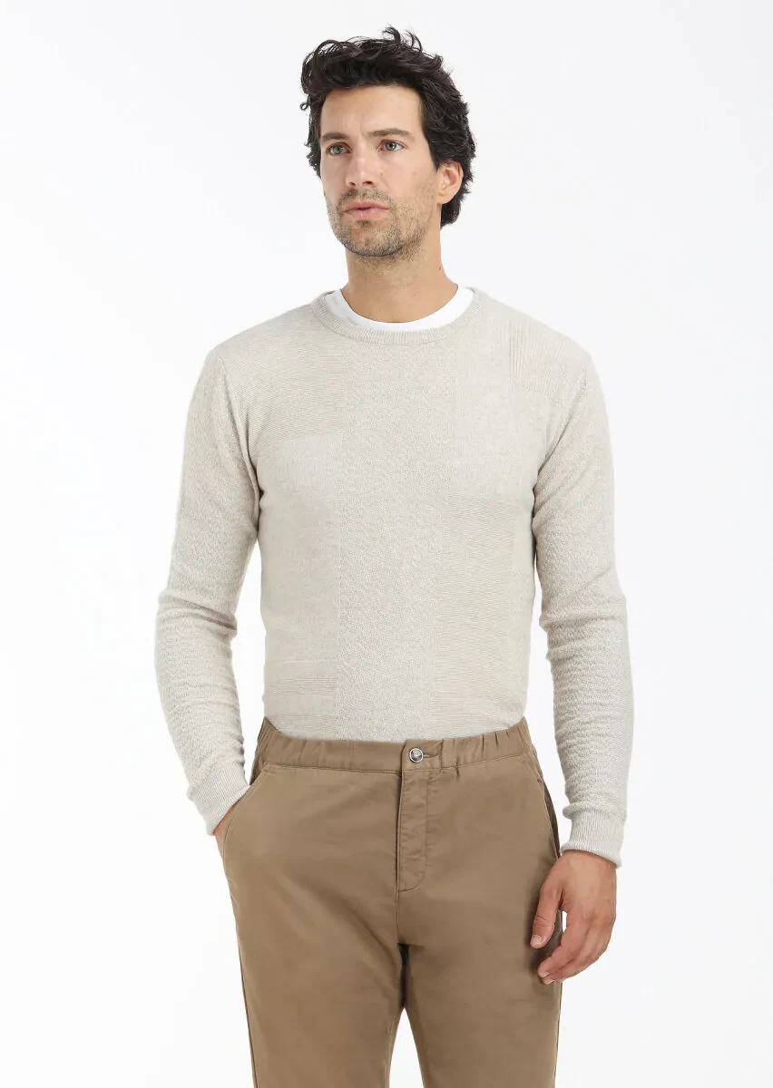 Beige Knitwear Sweatshirt - 1
