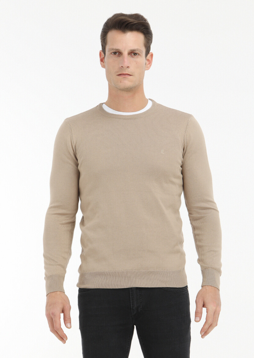 Beige Knitwear Sweatshirt 