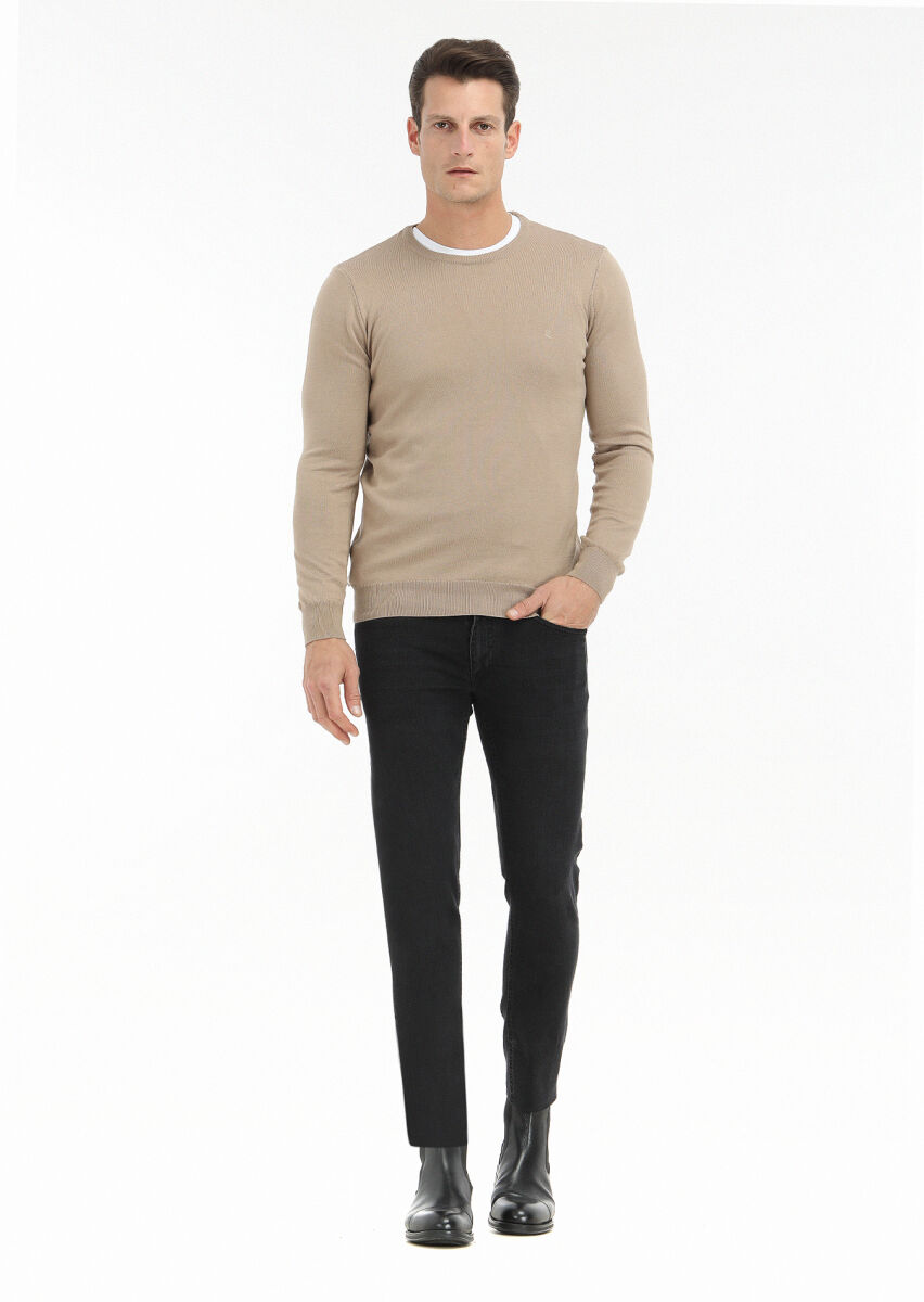 Beige Knitwear Sweatshirt - 1