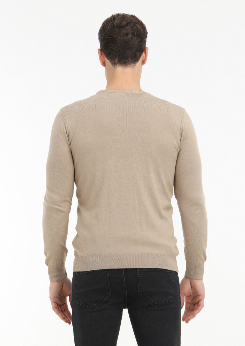 Beige Knitwear Sweatshirt - 4