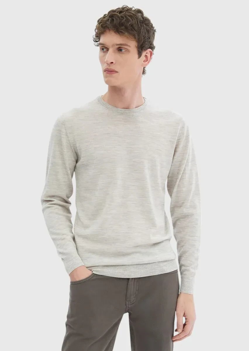 Beige Knitwear Sweatshirt - 1