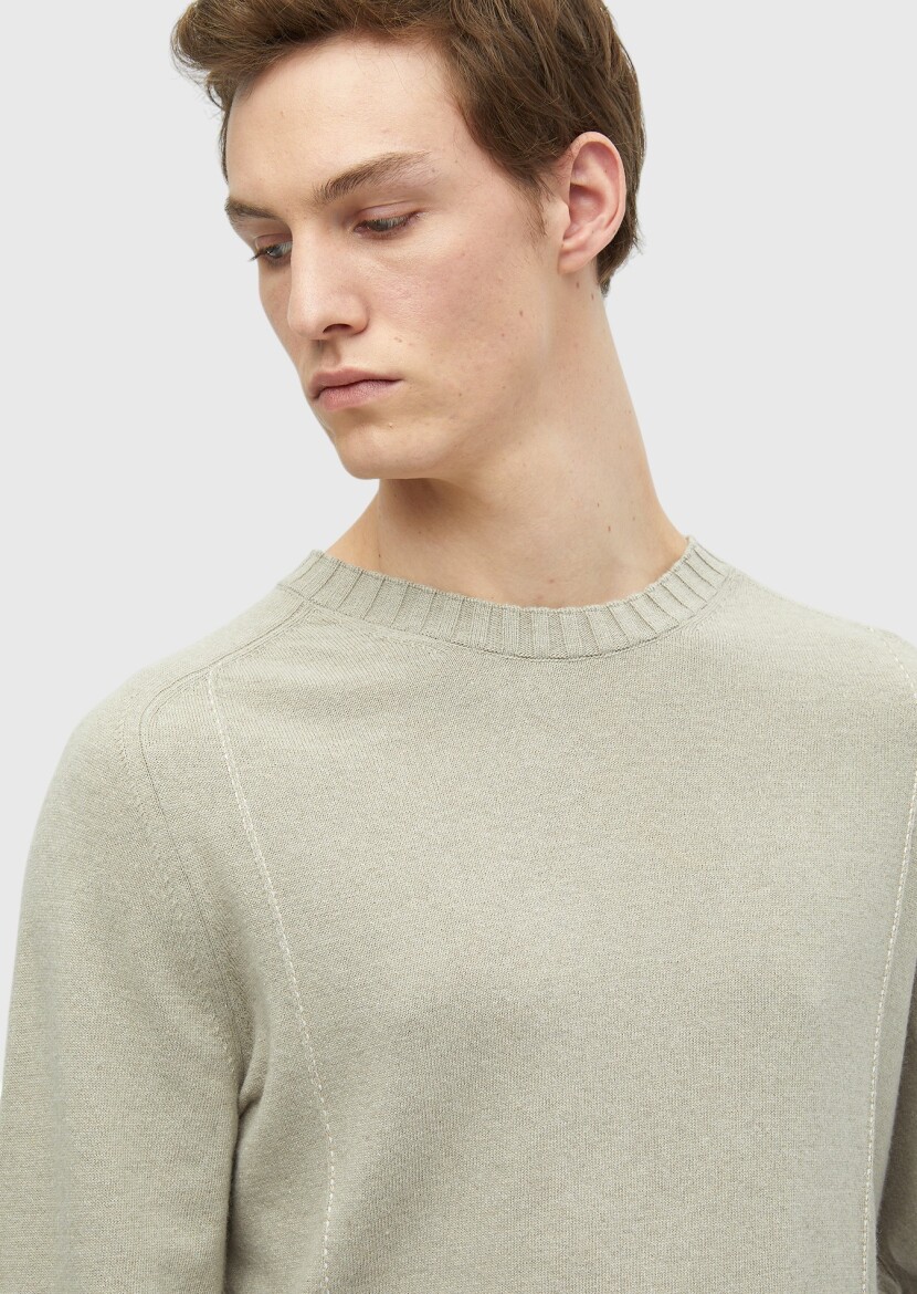 Beige Knitwear Sweatshirt - 3