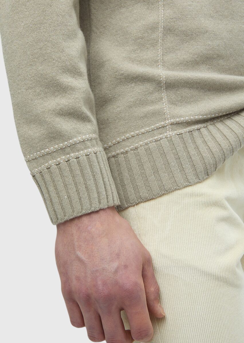 Beige Knitwear Sweatshirt - 5