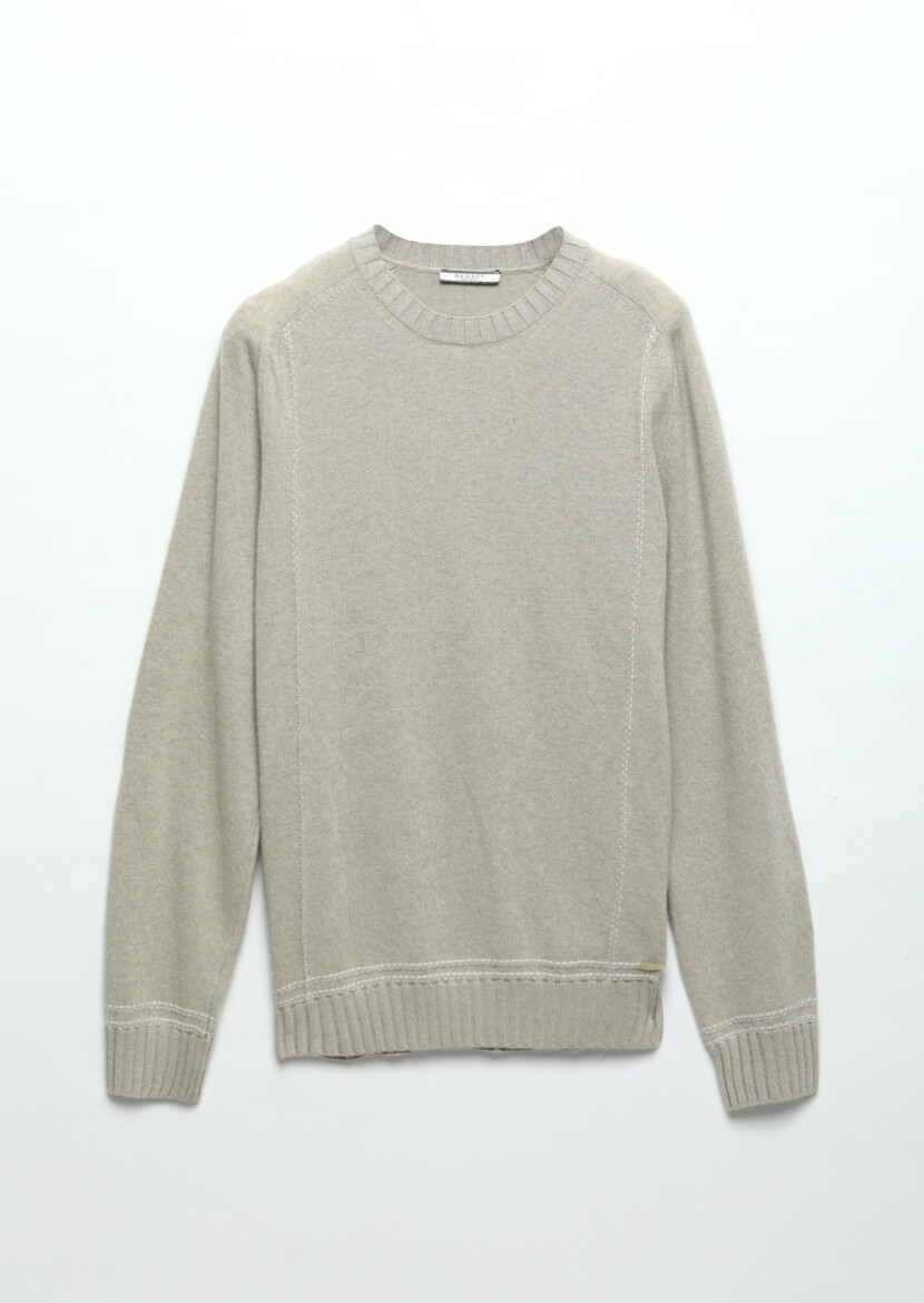 Beige Knitwear Sweatshirt - 7