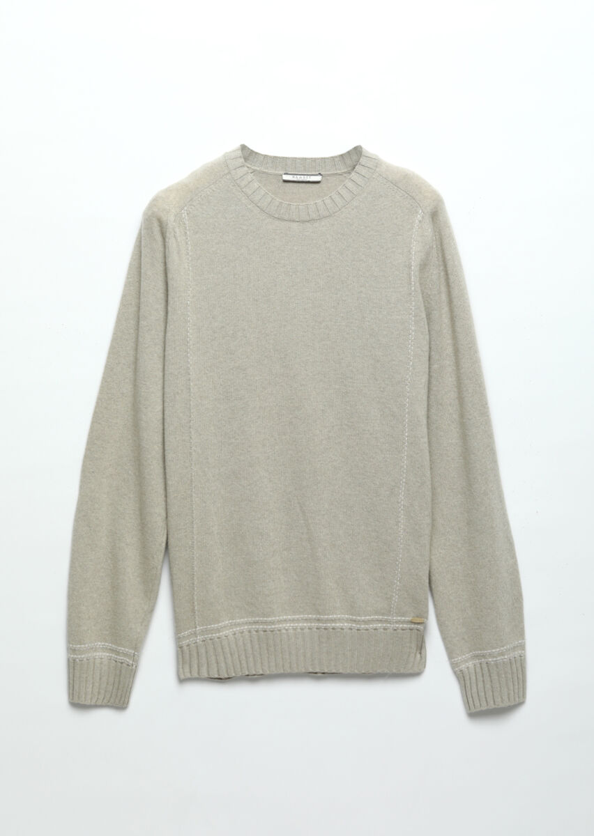 Beige Knitwear Sweatshirt - 7