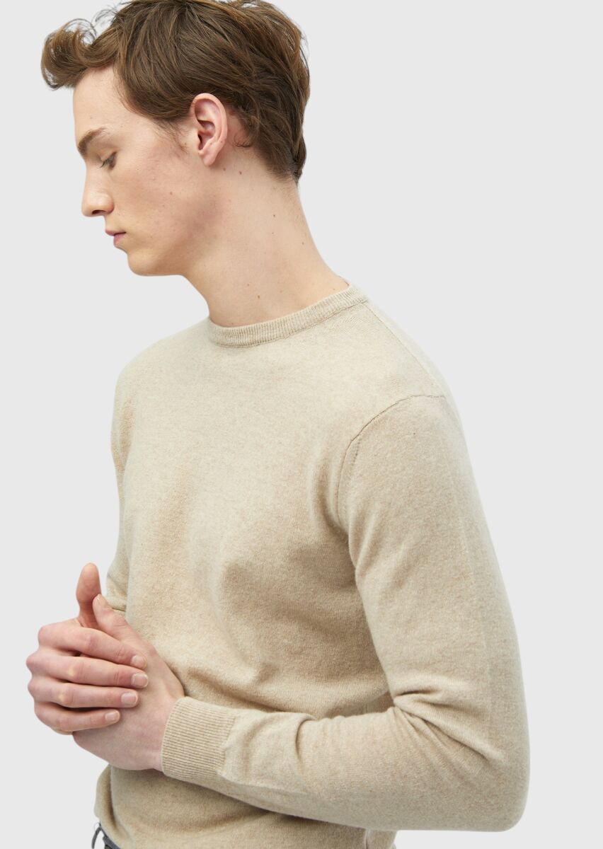 Beige Knitwear Sweatshirt - 4