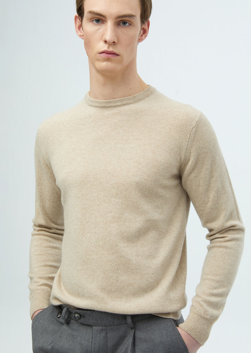 Beige Knitwear Sweatshirt - 1