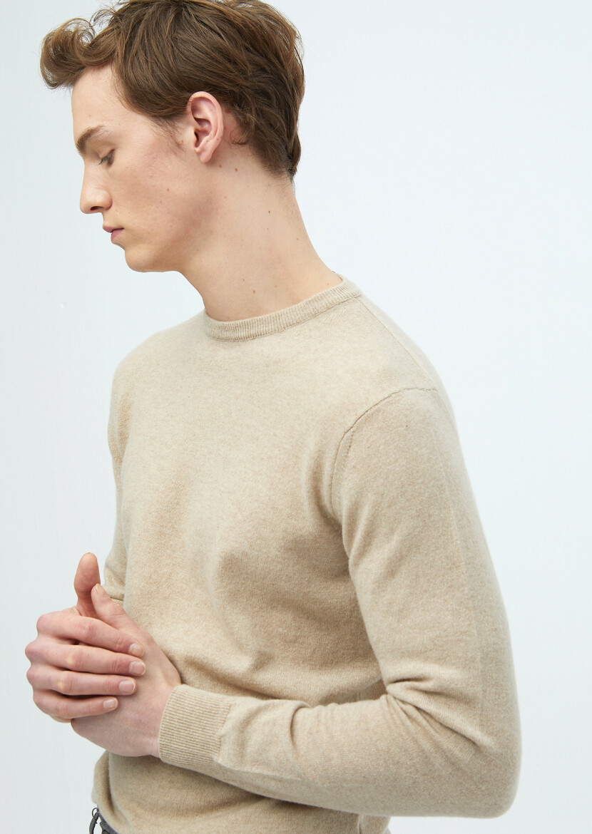 Beige Knitwear Sweatshirt - 4