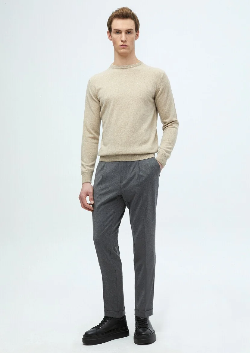 Beige Knitwear Sweatshirt 