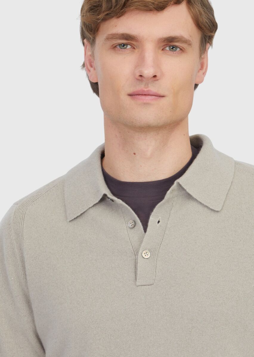 Beige Knitwear Sweatshirt - 4