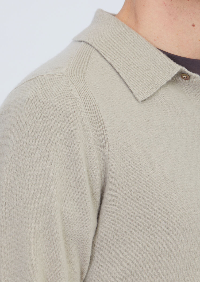 Beige Knitwear Sweatshirt - 5