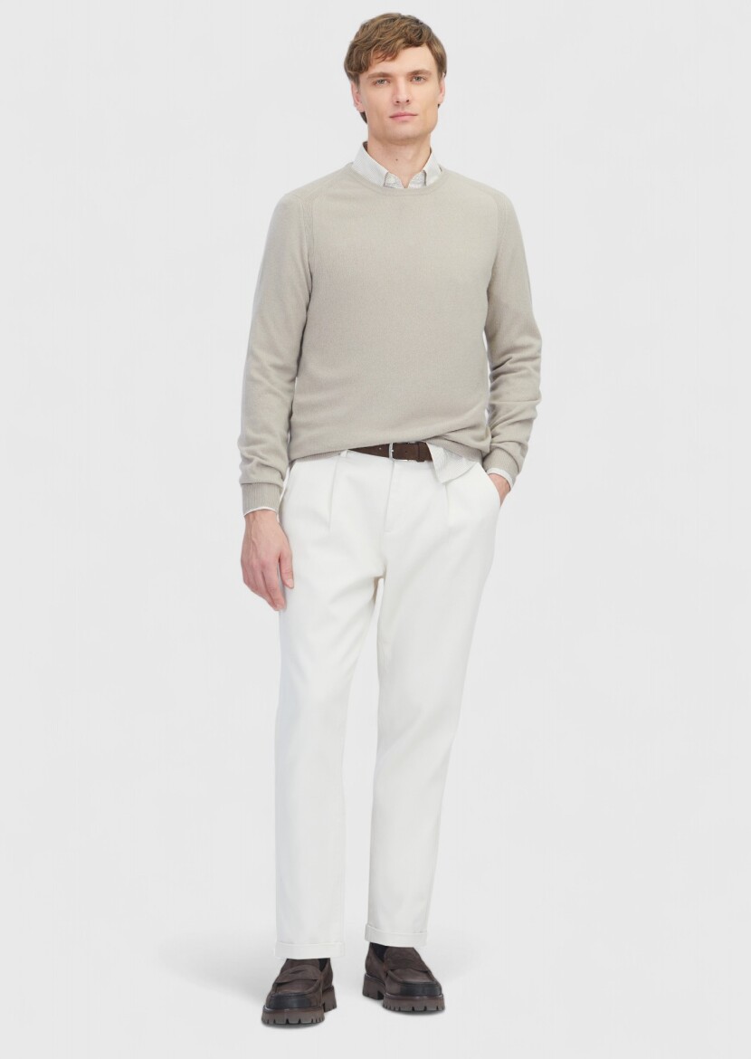 Beige Knitwear Sweatshirt - 2